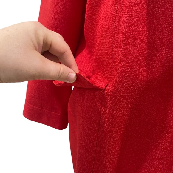 Vintage 70s Henry Lee - Red Elegant Red Long Coat sz M/L - Picture 8 of 10